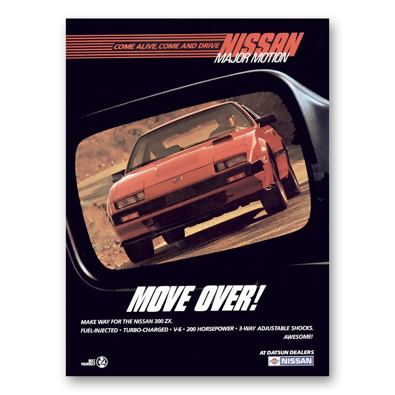 1985 Nissan 300ZX Move Over Vintage Magazine Print Ad