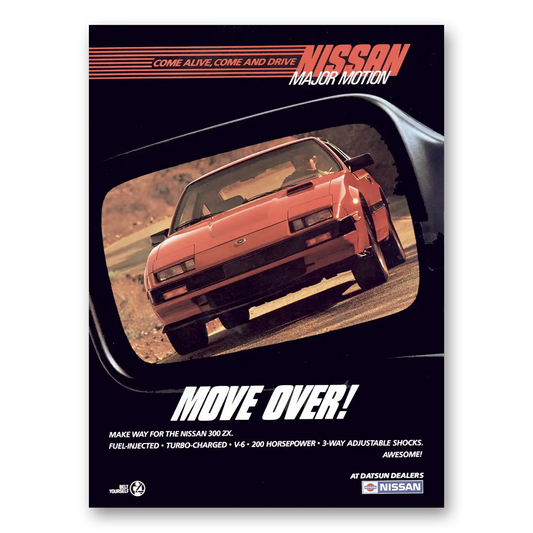 1985 Nissan 300ZX Move Over Vintage Magazine Print Ad