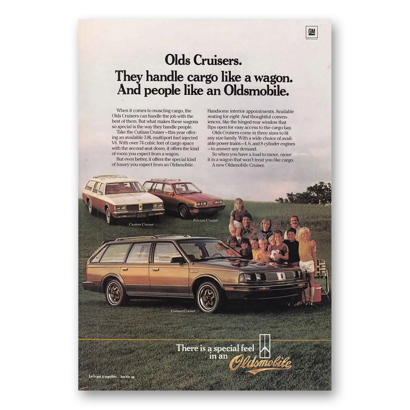 1985 Oldsmobile Cruisers Handle Cargo Like Wagon Vintage Magazine Print Ad