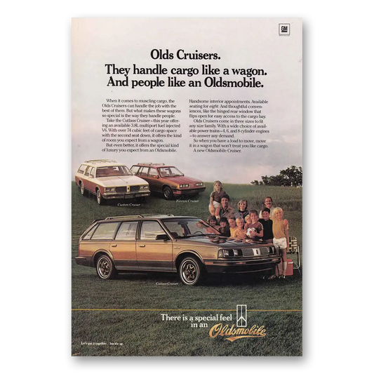 1985 Oldsmobile Cruisers Handle Cargo Like Wagon Vintage Magazine Print Ad