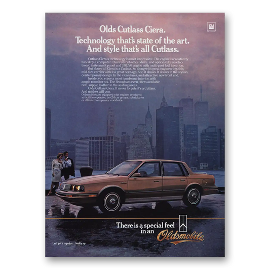 1984 Oldsmobile Cutlass Ciera Technology State of Art Vintage Magazine Print Ad