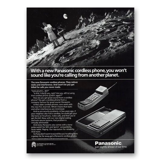 1985 Panasonic Cordless Telephone Another Planet Vintage Magazine Print Ad