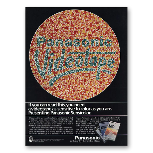 1985 Panasonic Videotape Videotape If You Can Read This Vintage Magazine Print Ad