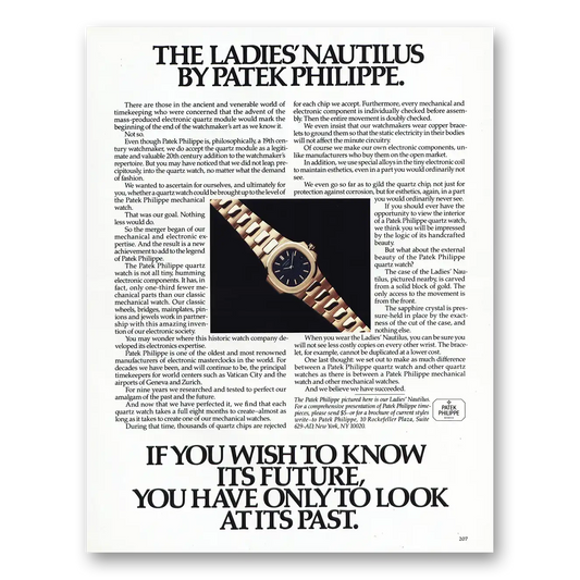 1985 Patek Philippe Watch The Ladies Nautilus Vintage Magazine Print Ad