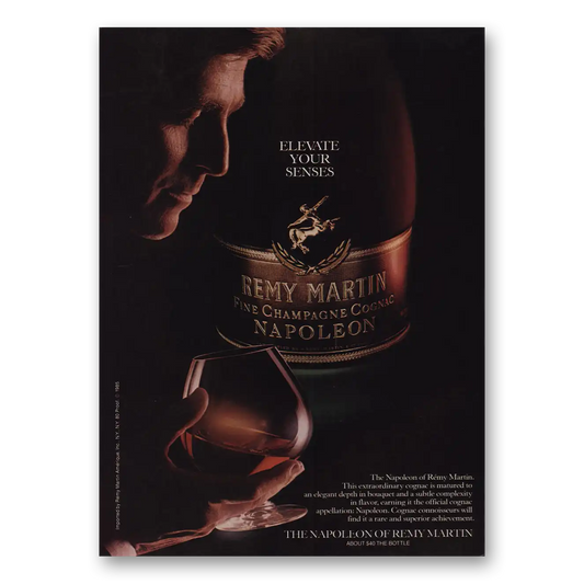 1985 Remy Martin Cognac Napoleon Elevate Your Senses Vintage Magazine Print Ad