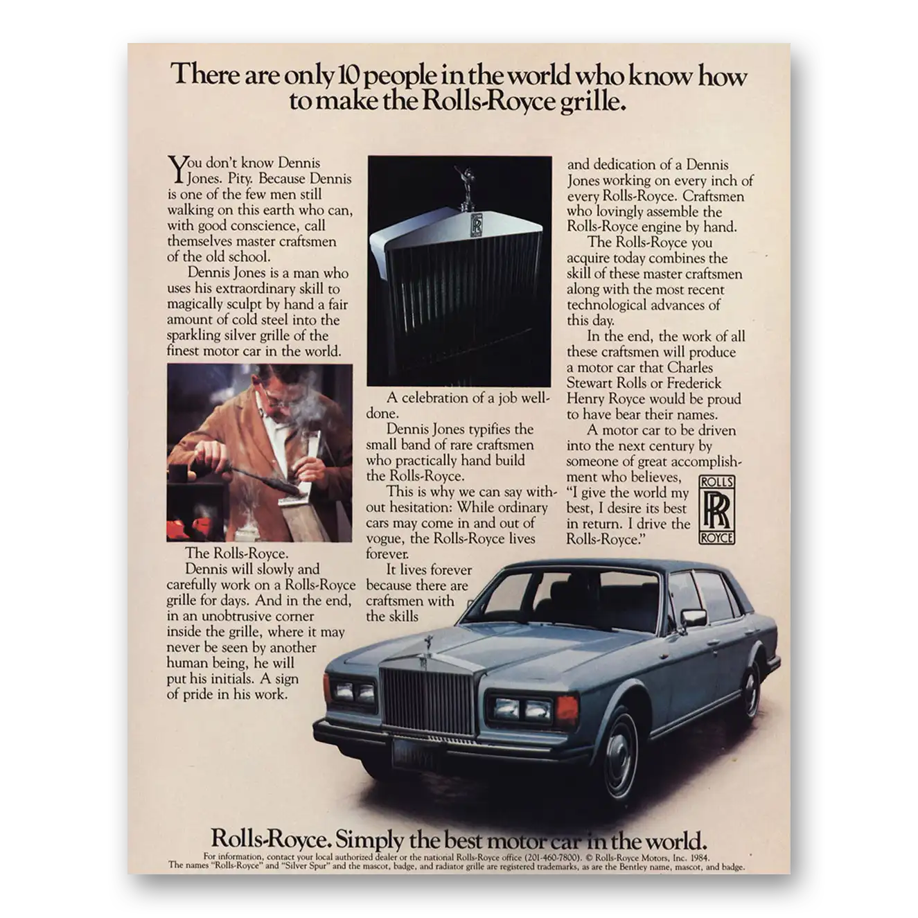 1984 Rolls Royce People In the Worlds Know How To Make the Grill Vintage Magazine Print Ad