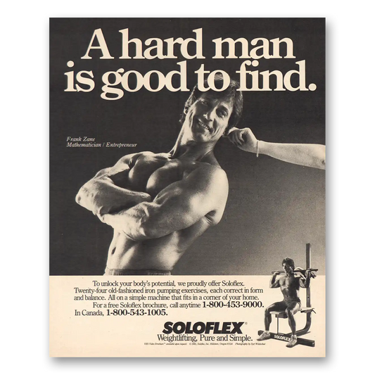 1985 Soloflex Hard Man Good to Find Vintage Magazine Print Ad
