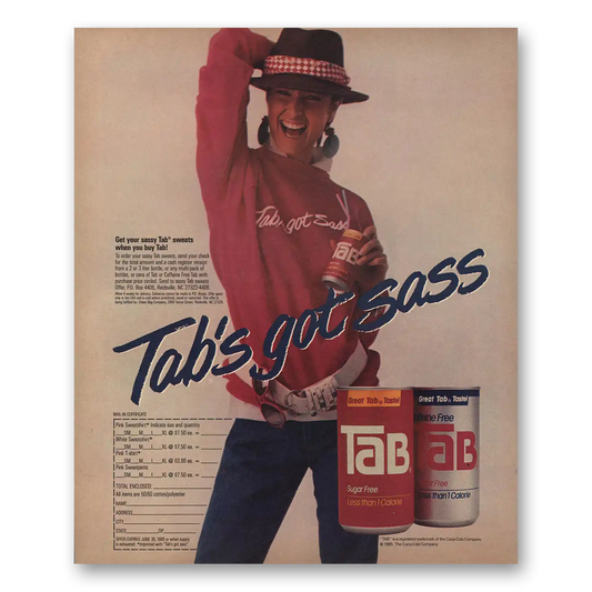 1985 Tab Tabs Got Sass Vintage Magazine Print Ad