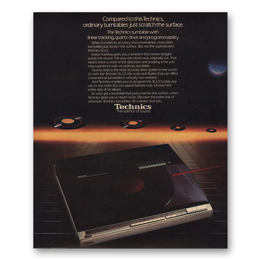 1985 Technics Turntable Just Scratch the Surface Vintage Magazine Print Ad