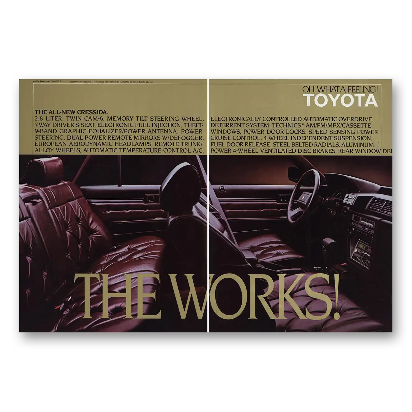 1985 Toyota Cressida Works Vintage Magazine Print Ad