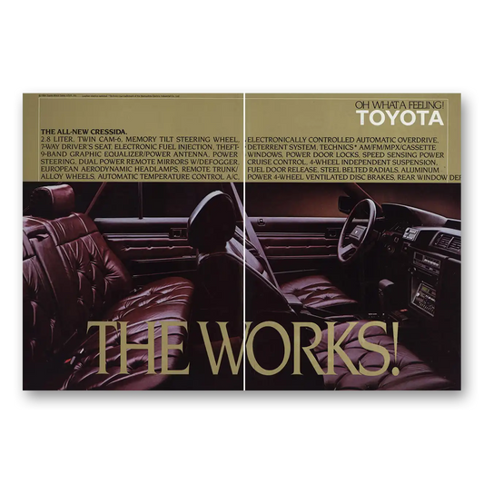 1985 Toyota Cressida Works Vintage Magazine Print Ad