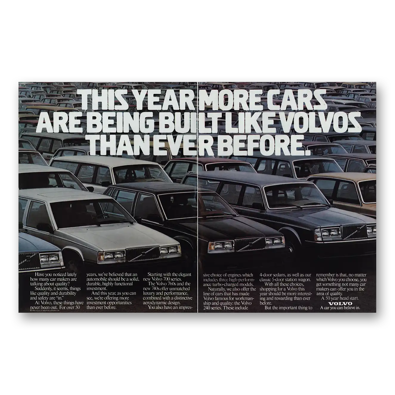 1985 Volvo 240 More Cars Are Being Built Like Volvos Vintage Magazine Print Ad