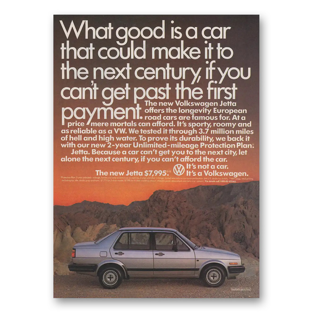 1984 Volkswagen Jetta What Good Is a Car Vintage Magazine Print Ad