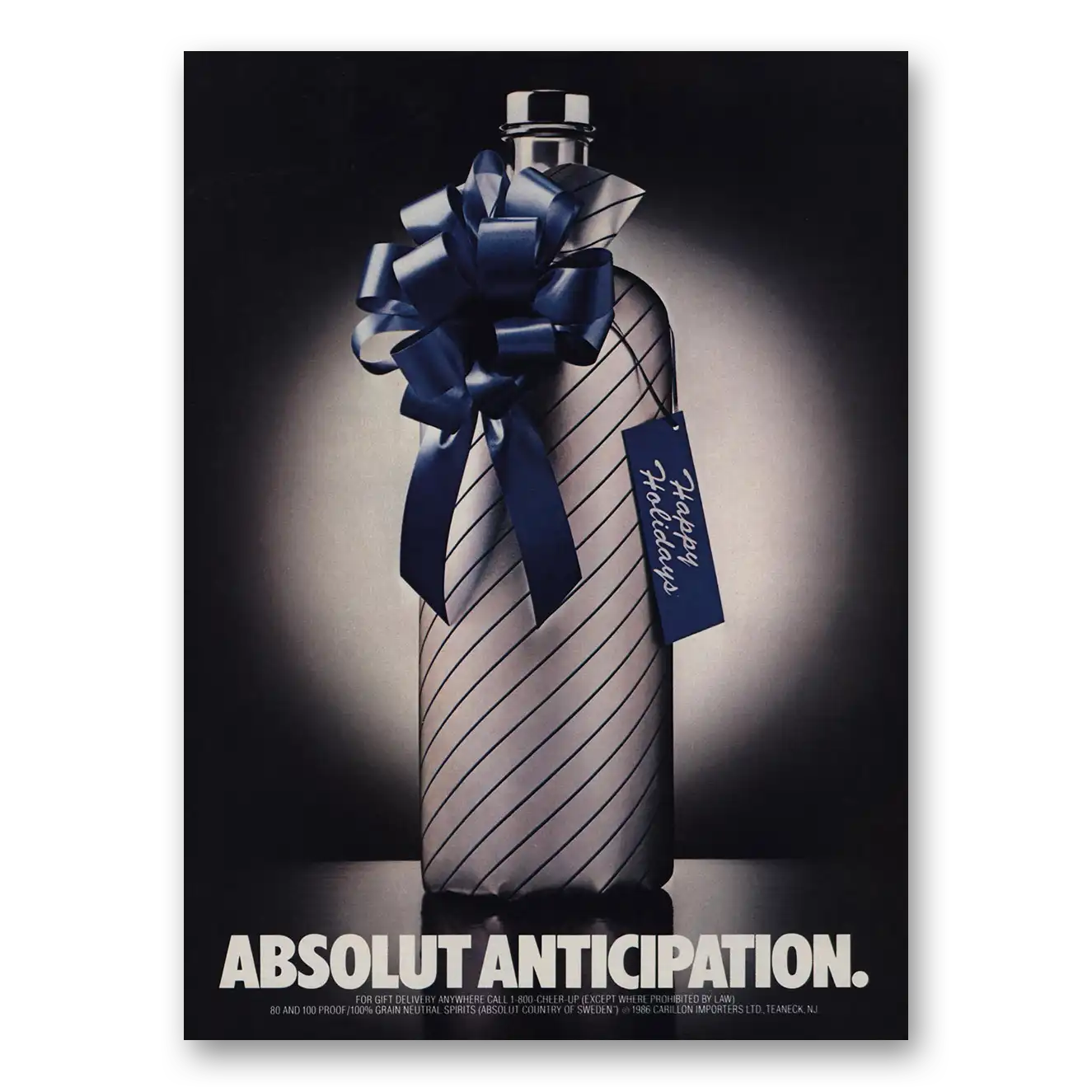 1986 Absolut Vodka Absolut Anticipation Vintage Magazine Print Ad