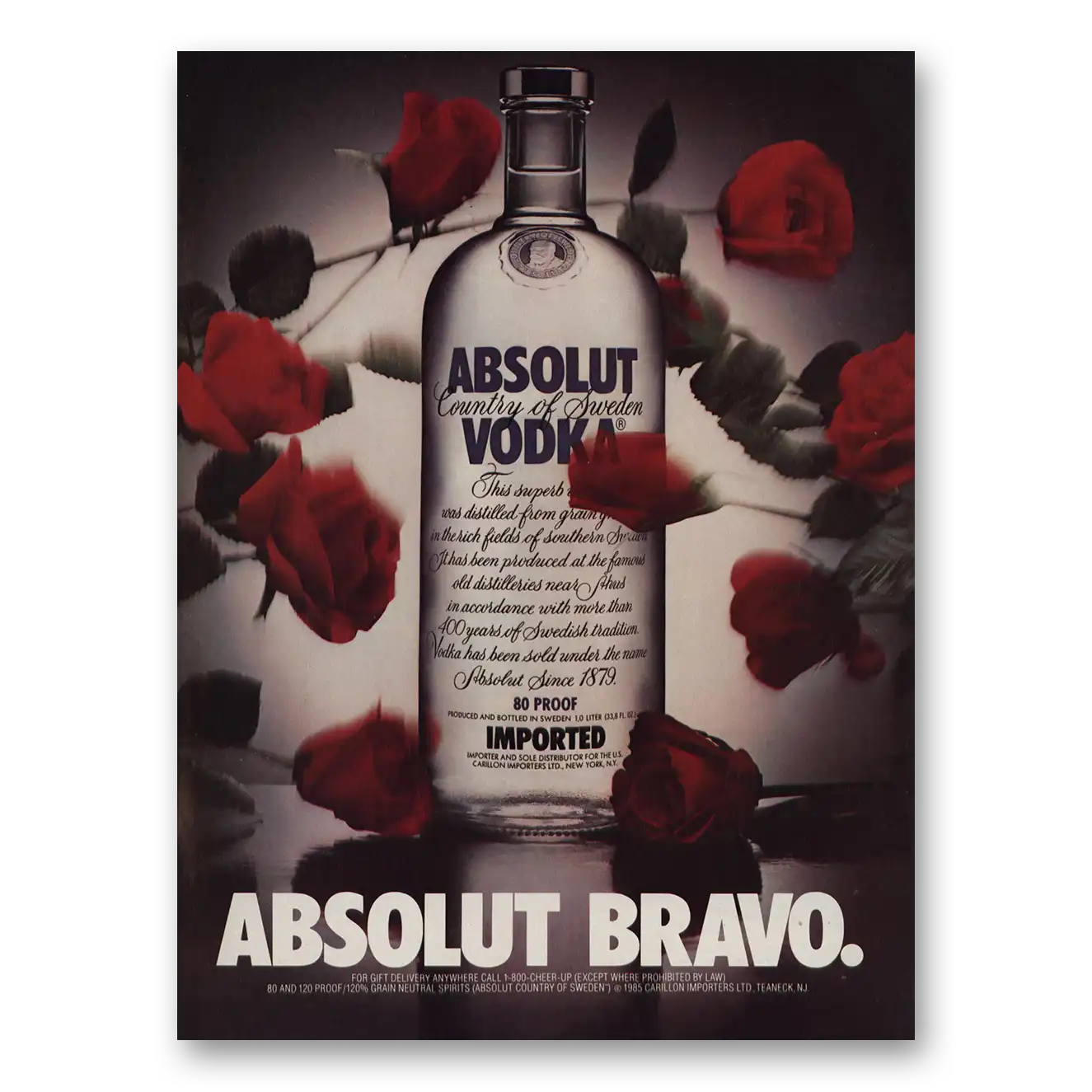 1986 Absolut Vodka Absolut Bravo Vintage Magazine Print Ad