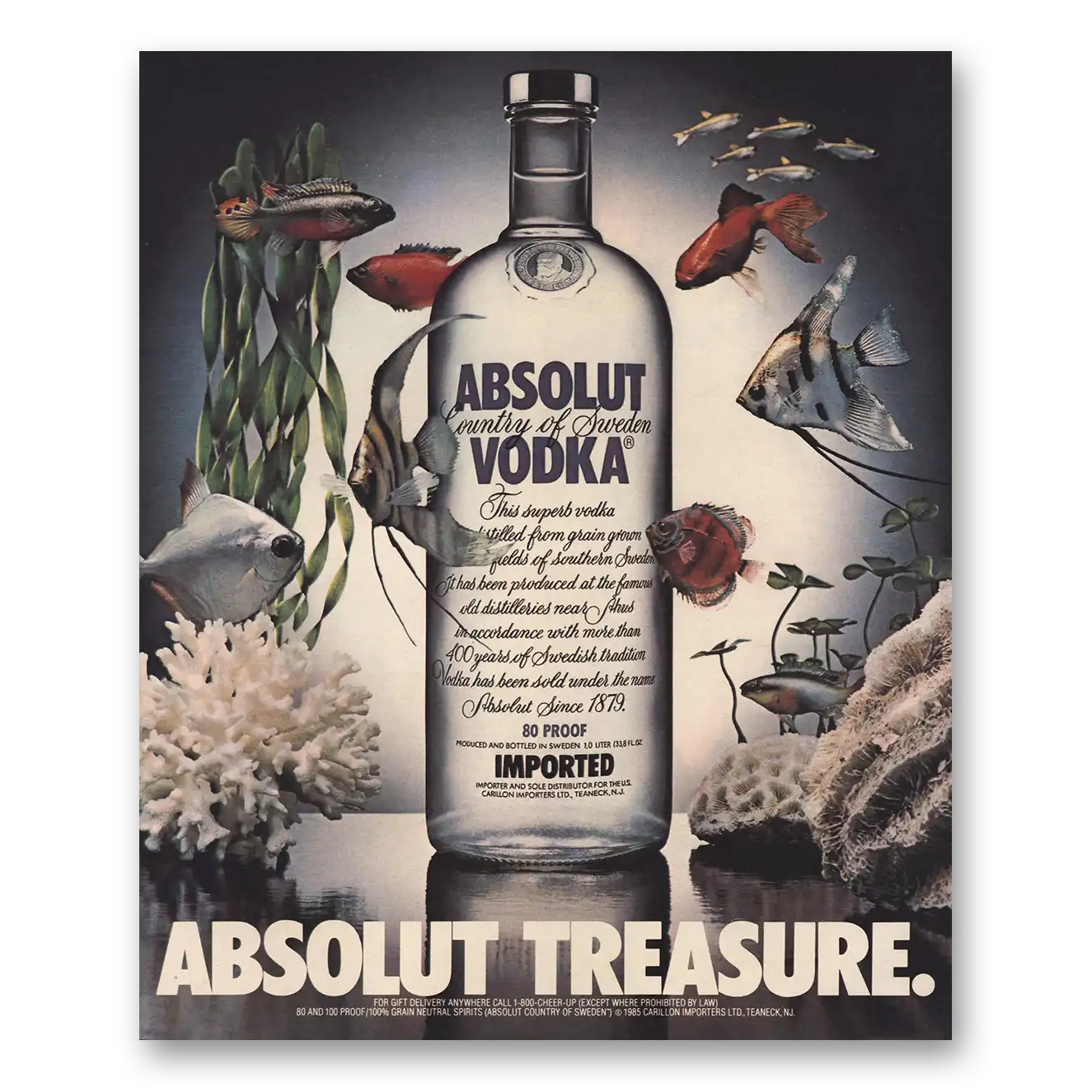 1986 Absolut Vodka Absolut Treasure Vintage Magazine Print Ad