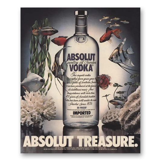 1986 Absolut Vodka Absolut Treasure Vintage Magazine Print Ad