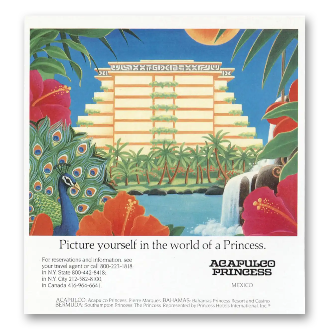 1986 Acapulco Princess Picture Yourself In the World Vintage Magazine Print Ad