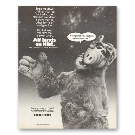 1986 Alf Promo Nice Planet You Got Here Vintage Magazine Print Ad