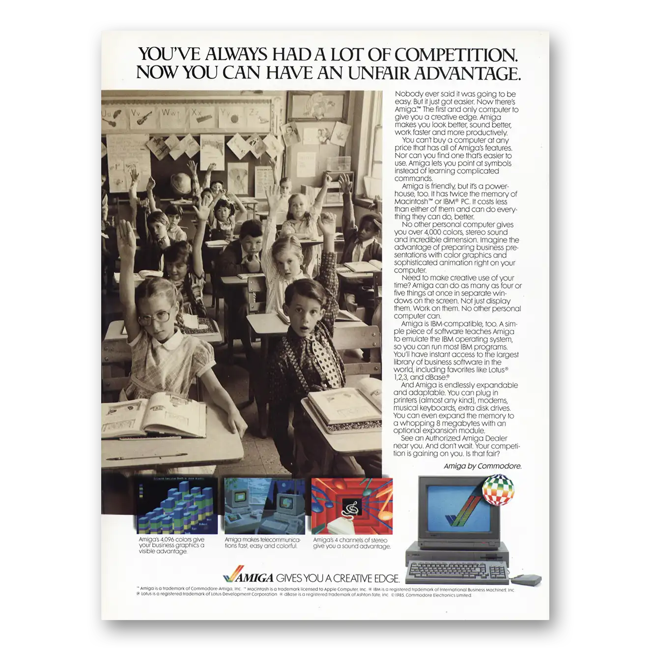 1986 Amiga Personal Computer Lot of Competition Vintage Magazine Print Ad