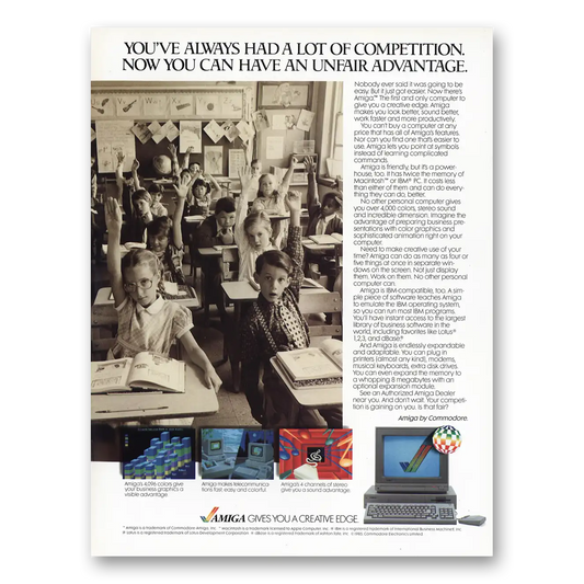 1986 Amiga Personal Computer Lot of Competition Vintage Magazine Print Ad