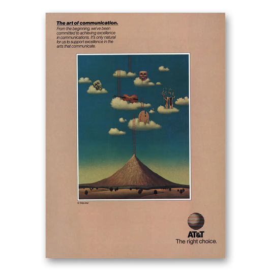 1986 AT&T Art of Communication Vintage Magazine Print Ad