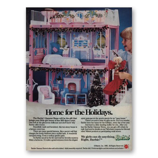 1986 Barbie Glamour Home Home for the Holidays Vintage Magazine Print Ad