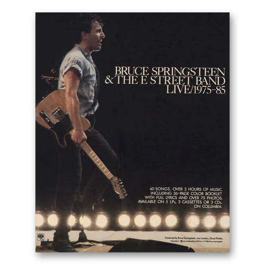 1986 Bruce Springsteen Promo Live 1975-85 Vintage Magazine Print Ad