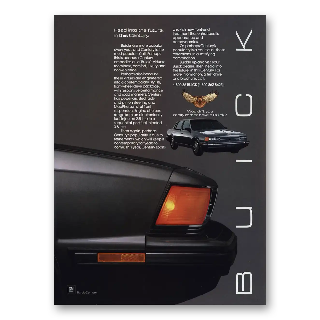 1986 Buick Century Head Into the Future Vintage Magazine Print Ad