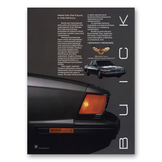 1986 Buick Century Head Into the Future Vintage Magazine Print Ad