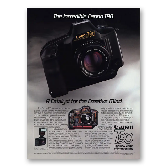 1986 Canon Camera Catalyst for the Creative Mind Vintage Magazine Print Ad