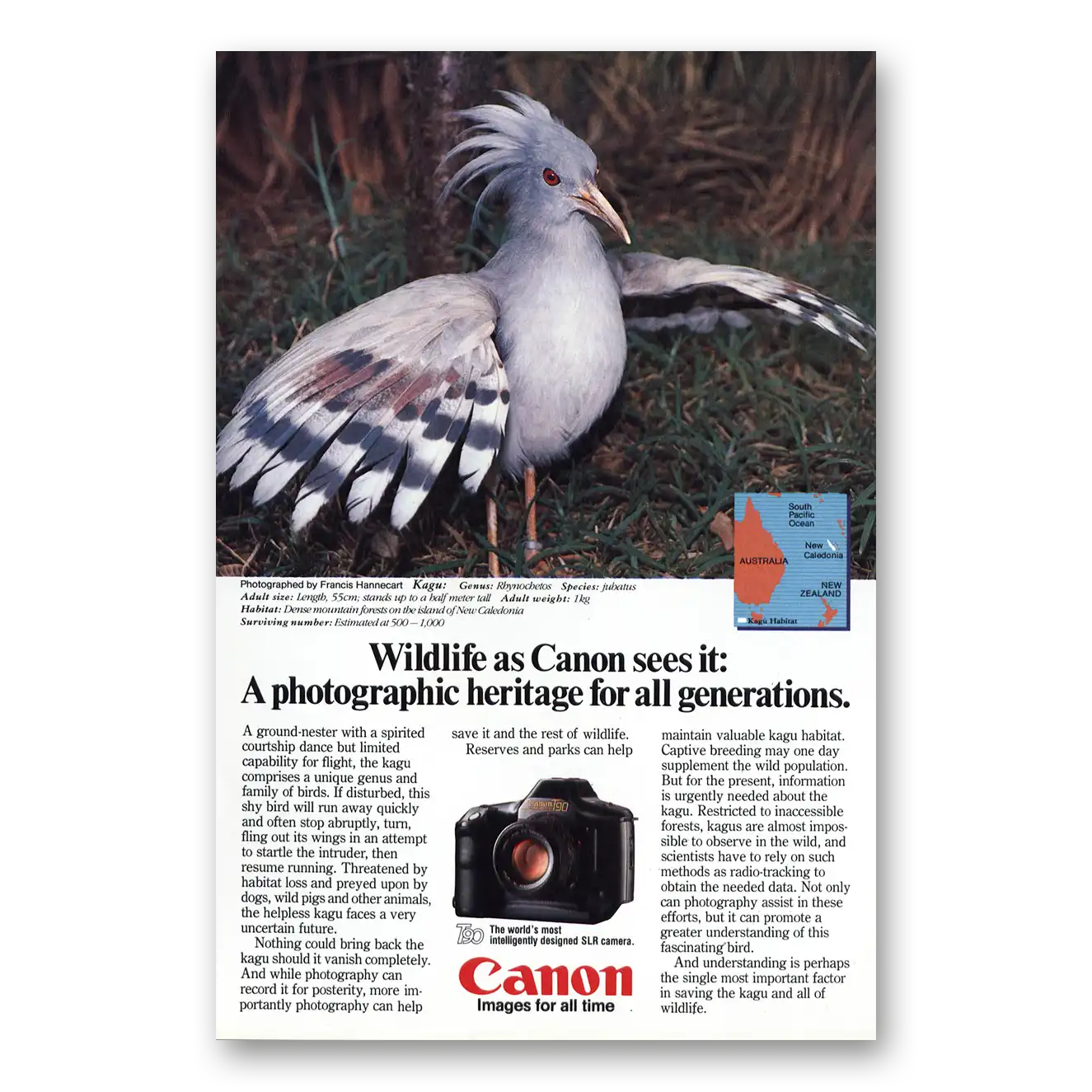 1986 Canon Camera Kagu Vintage Magazine Print Ad