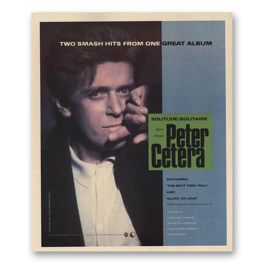 1986 Peter Cetera Promo Solitude Solitaire Vintage Magazine Print Ad