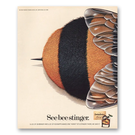 1986 Christian Brothers See Bee Stinger Vintage Magazine Print Ad