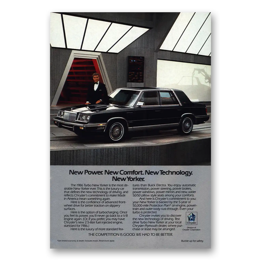 1986 Chrysler New Yorker Ricardo Montalban Vintage Magazine Print Ad