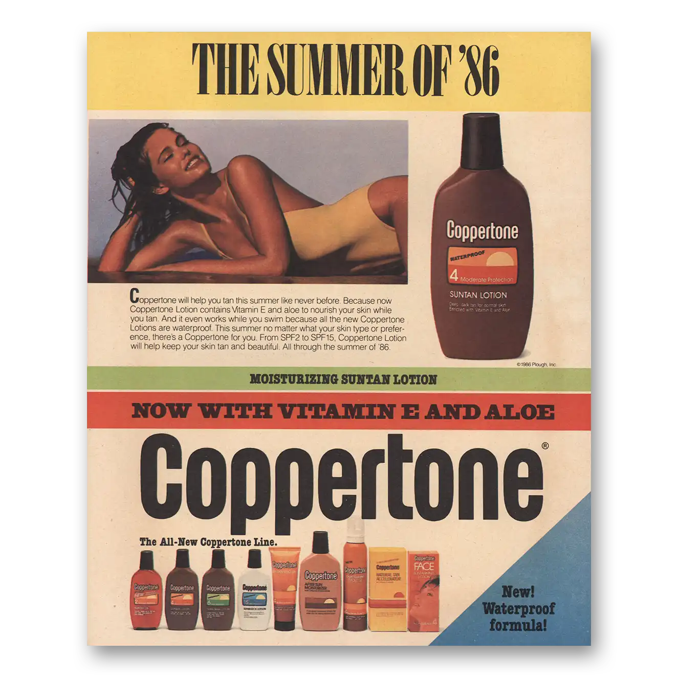 1986 Coppertone Summer of 86 Vintage Magazine Print Ad