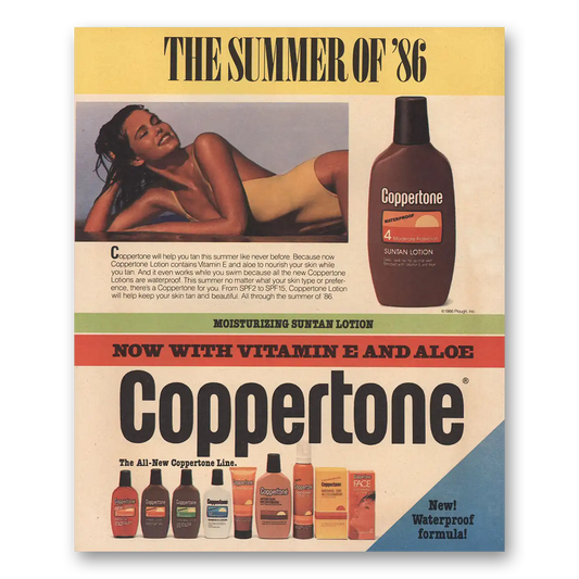 1986 Coppertone Summer of 86 Vintage Magazine Print Ad