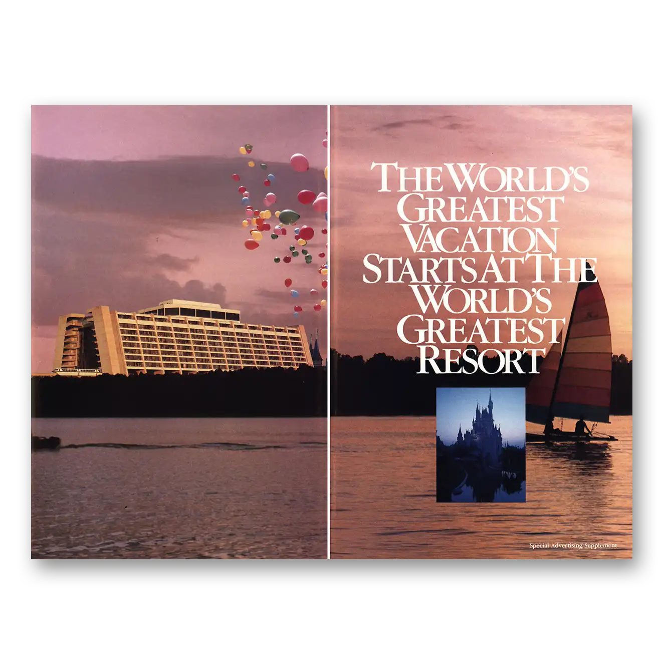 1986 Walt Disney World Worlds Greatest Vacation Vintage Magazine Print Ad