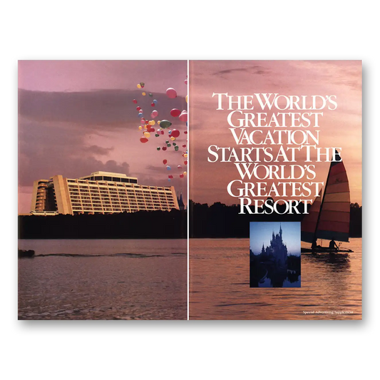 1986 Walt Disney World Worlds Greatest Vacation Vintage Magazine Print Ad