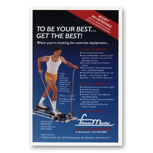 1986 Fitness Master Be Your Best Vintage Magazine Print Ad