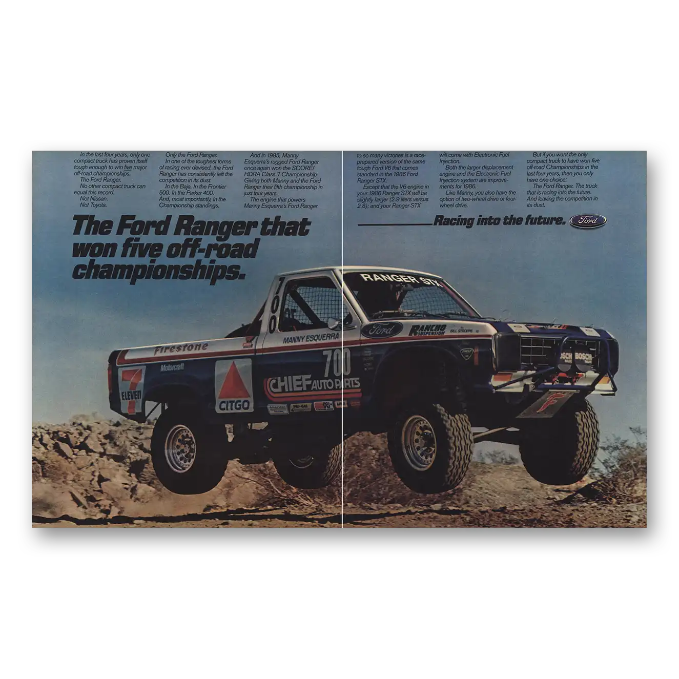 1986 Ford Ranger Five Off Road Championships Vintage Magazine Print Ad