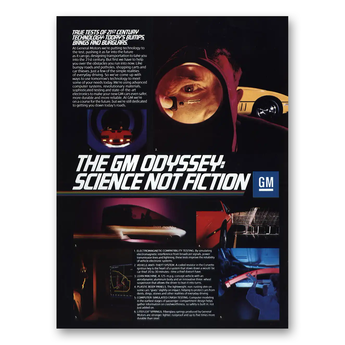 1986 GM Odyssey Science Not Fiction Vintage Magazine Print Ad