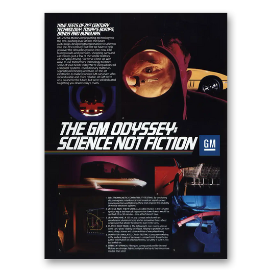 1986 GM Odyssey Science Not Fiction Vintage Magazine Print Ad