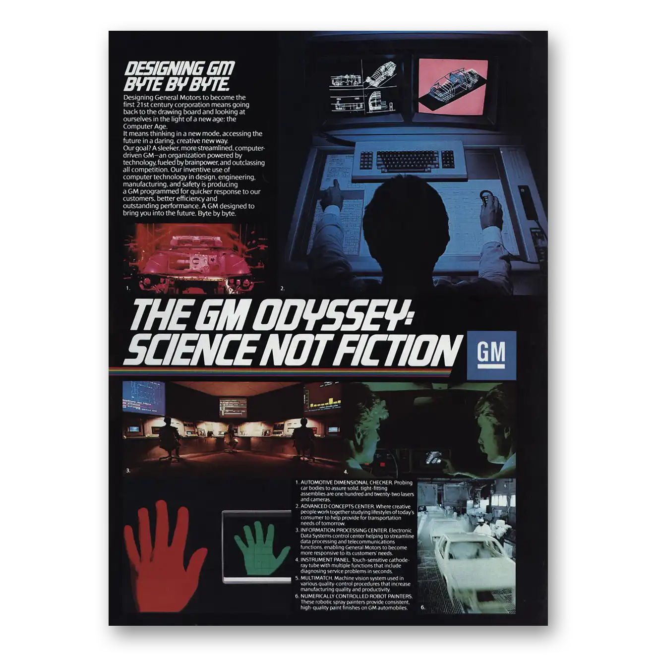 1986 GM Odyssey Byte by Byte Vintage Magazine Print Ad