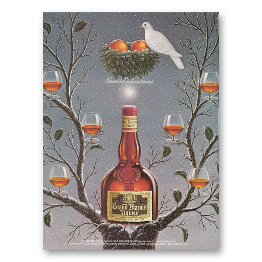 1986 Grand Marnier Grand Enchantment Bird Nest Vintage Magazine Print Ad