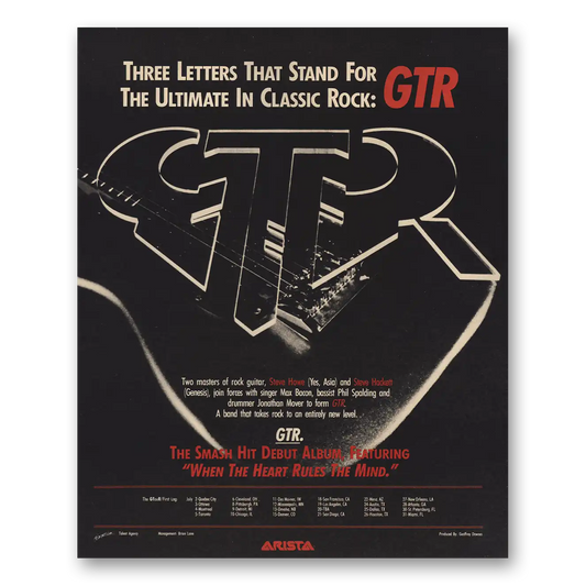 1986 GTR Promo Ultimate In Classic Rock Vintage Magazine Print Ad