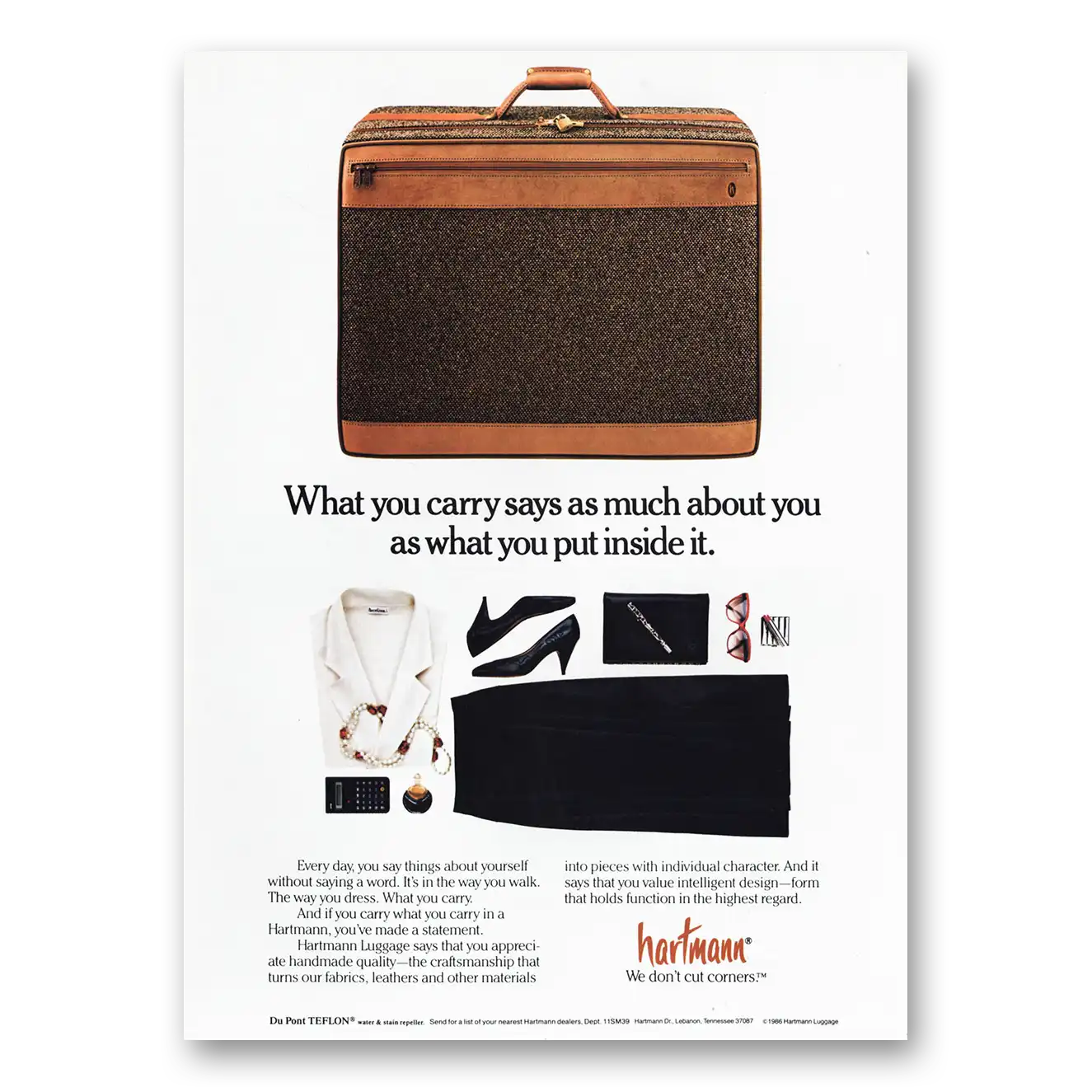 1986 Hartmann Luggage What You Carry Says As Much About You Vintage Magazine Print Ad