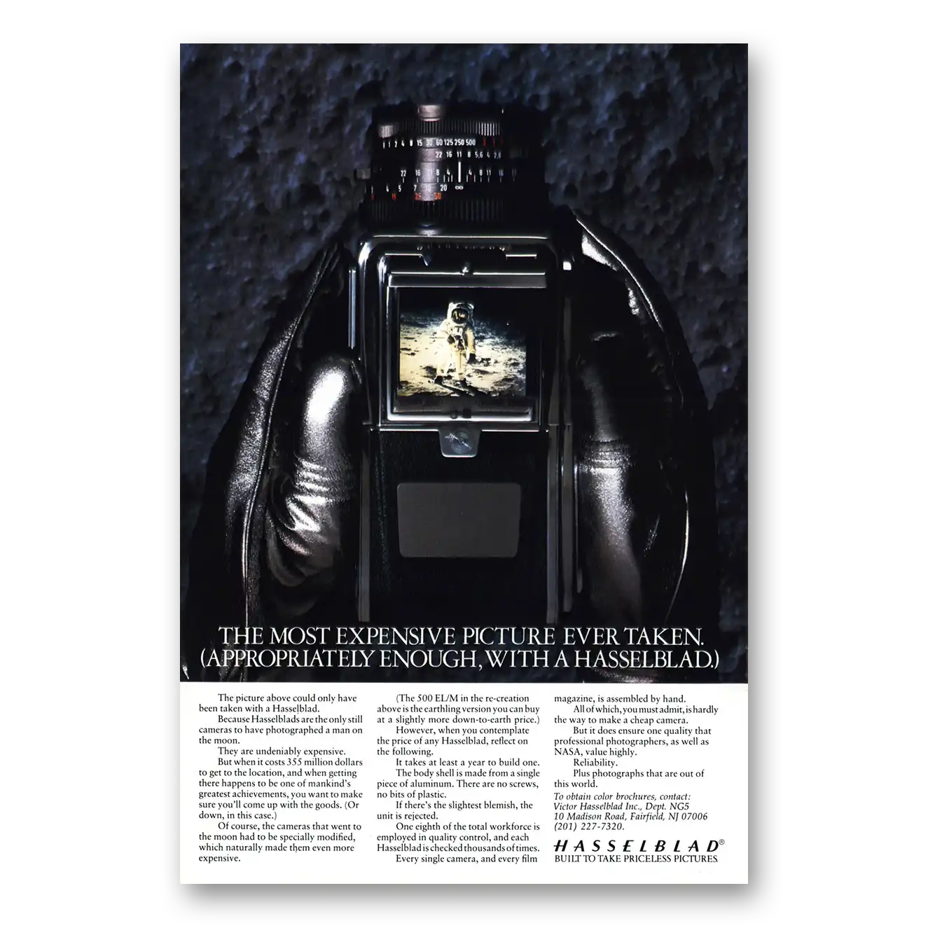 1986 Hasselblad Most Expensive Picture Vintage Magazine Print Ad