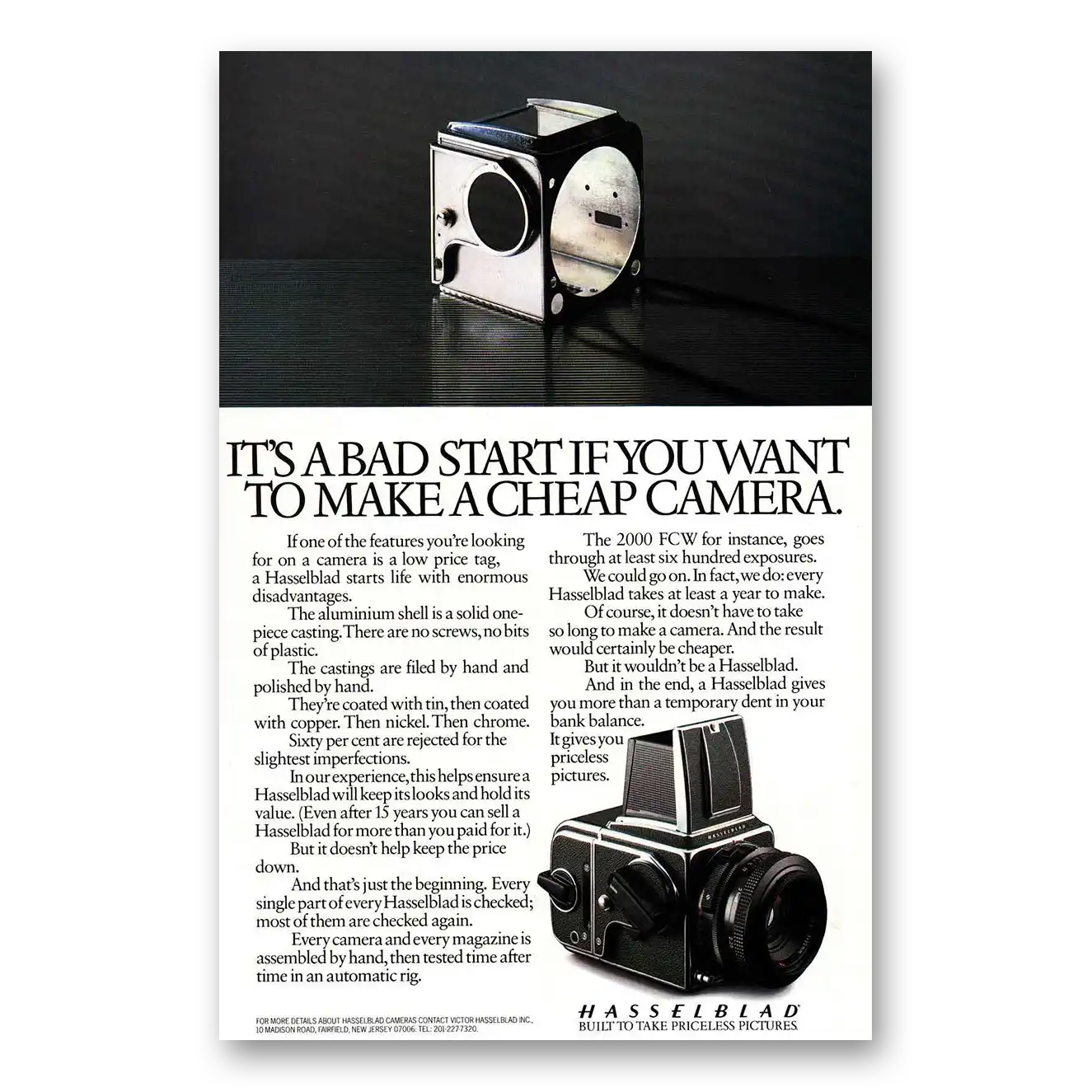 1986 Hasselblad Bad Start Vintage Magazine Print Ad