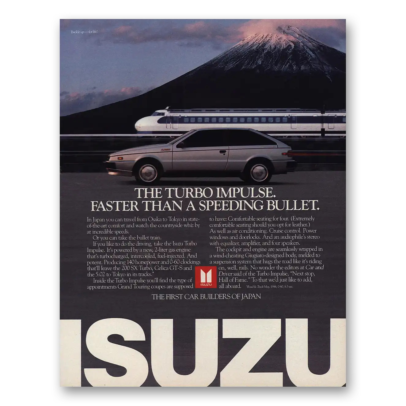 1986 Isuzu Impulse Faster Than Speeding Bullet Vintage Magazine Print Ad